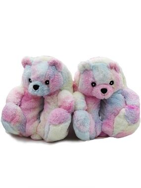 Teddy Bear Plush Slippers Cozy Shoes Women’s Medium (US 6–9) Cute Gift Unisex